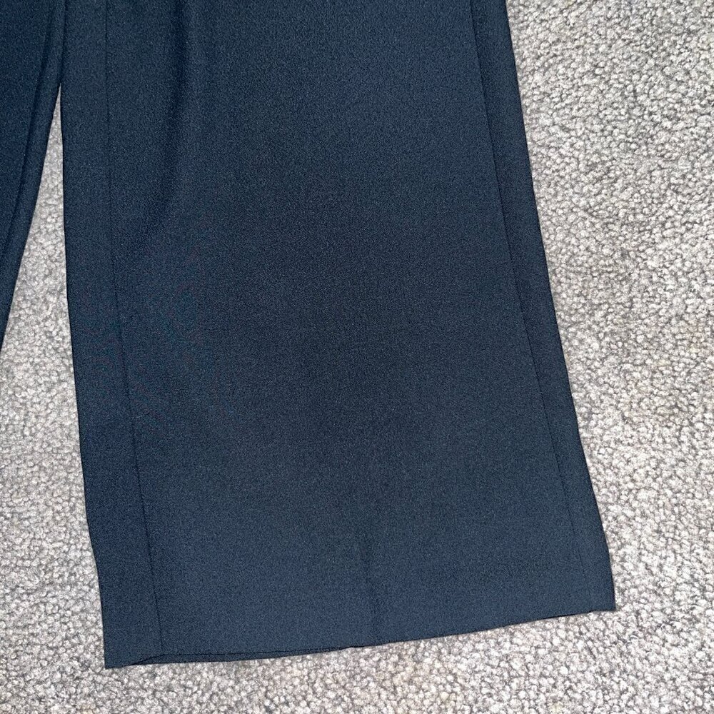 MADEWELL Black Crepe Wide Leg Cropped Zip Fly Belt Loop Dress Trousers EUC - 0 - Picture 3 of 11